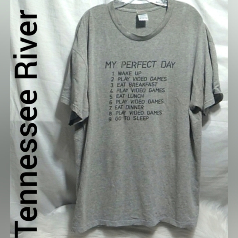 (BX80) SALE! Tennessee River My Perfect Day Vtg Shirt Sz.XL Discoloration